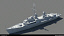 Low Poly USS Aaron Ward DM-34 Mine Sweeper Game Modeling